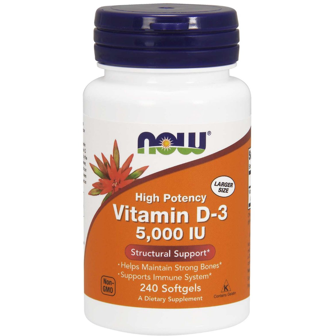 NOW Foods Vitamin D - 3 5000 IU Softgels 240 softgels Witamina D3 - Sklep Witaminki.pl