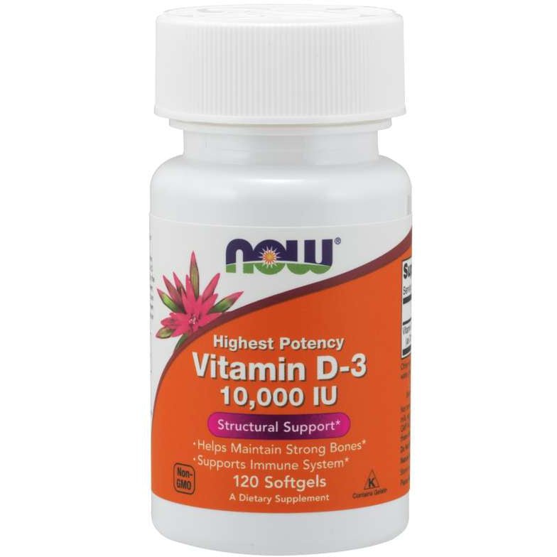 NOW Foods Vitamin D3 10000 IU 250 mcg 120 softgels Witamina D3 - Sklep Witaminki.pl