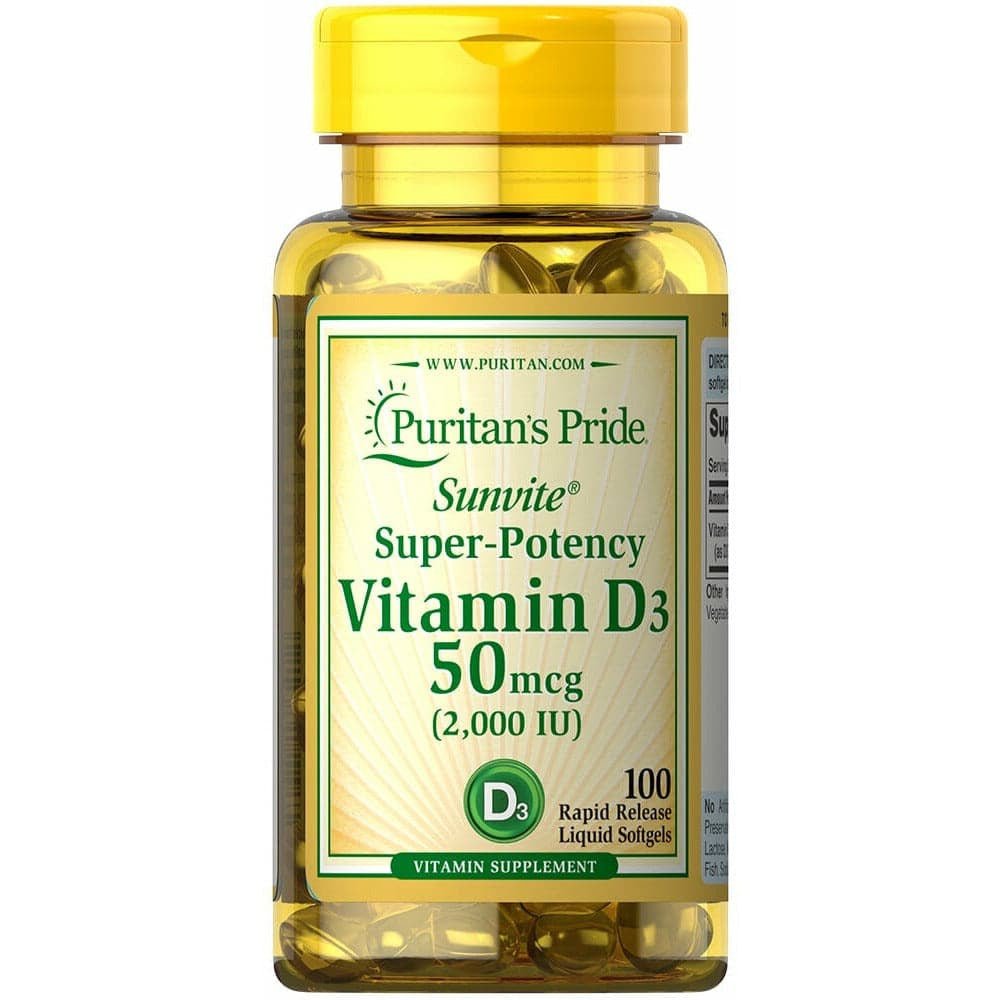 Puritan's Pride Vitamin D3 2000 IU 100 softgels Witamina D3 - Sklep Witaminki.pl