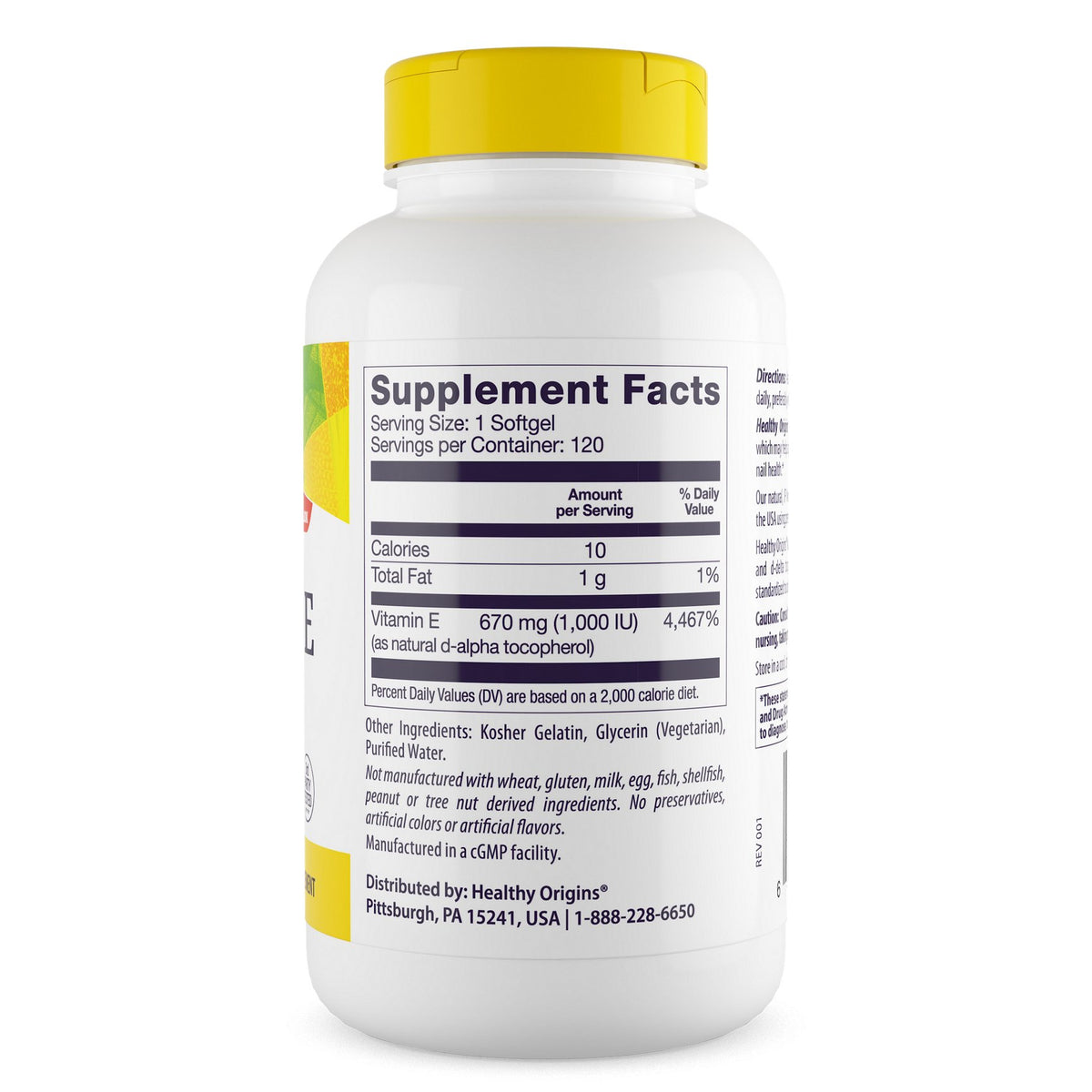Healthy Origins Vitamin E 1000 IU 120 softgels Witamina E - Sklep Witaminki.pl