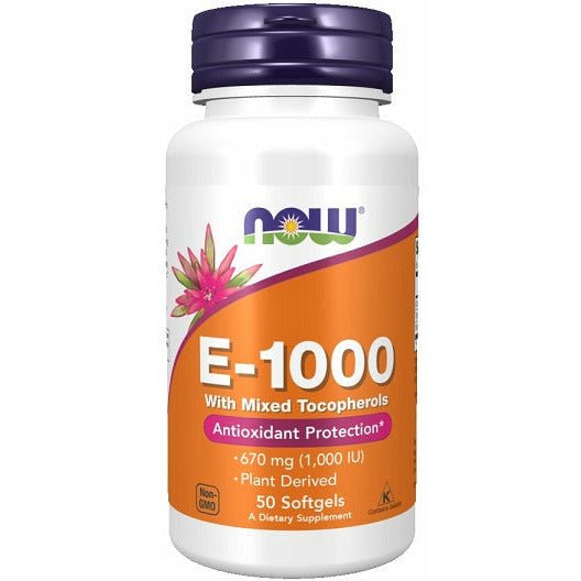 Witamina E NOW Foods Vitamin E-1000 Natural (Mixed Tocopherols) 50 softgels - Sklep Witaminki.pl