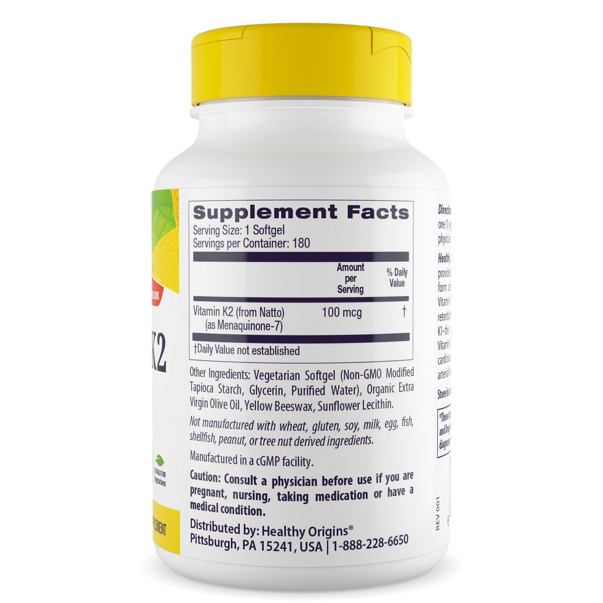 Witamina K2 Healthy Origins Vitamin K2 MK-7 100 mcg 180 softgels - Sklep Witaminki.pl