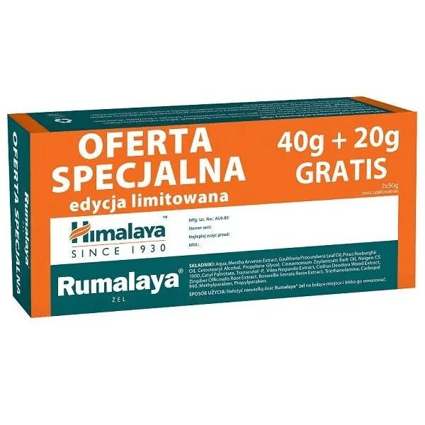 Himalaya Rumalaya Gel 60 g Żel przeciwbólowy - Sklep Witaminki.pl
