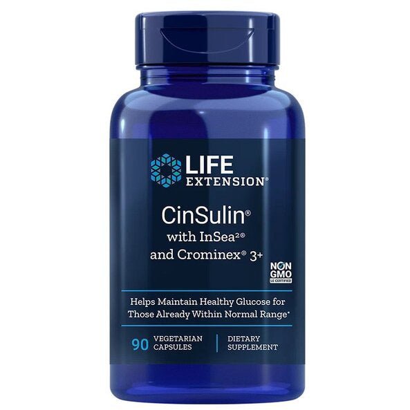 Witaminy i suplementy diety Life Extension CinSulin with InSea2 & Crominex 3+ 90 vcaps - Sklep Witaminki.pl