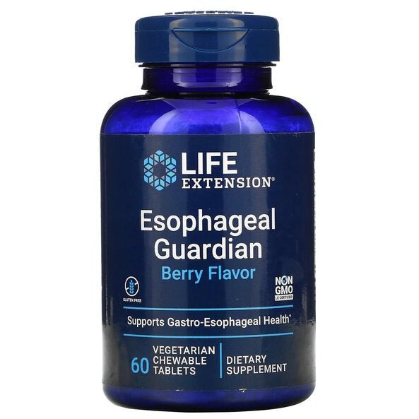 Life Extension Esophageal Guardian Berry Flavor 60 vegetarian chewable tabs Kompleks wspierający przy refluksie - Sklep Witaminki.pl