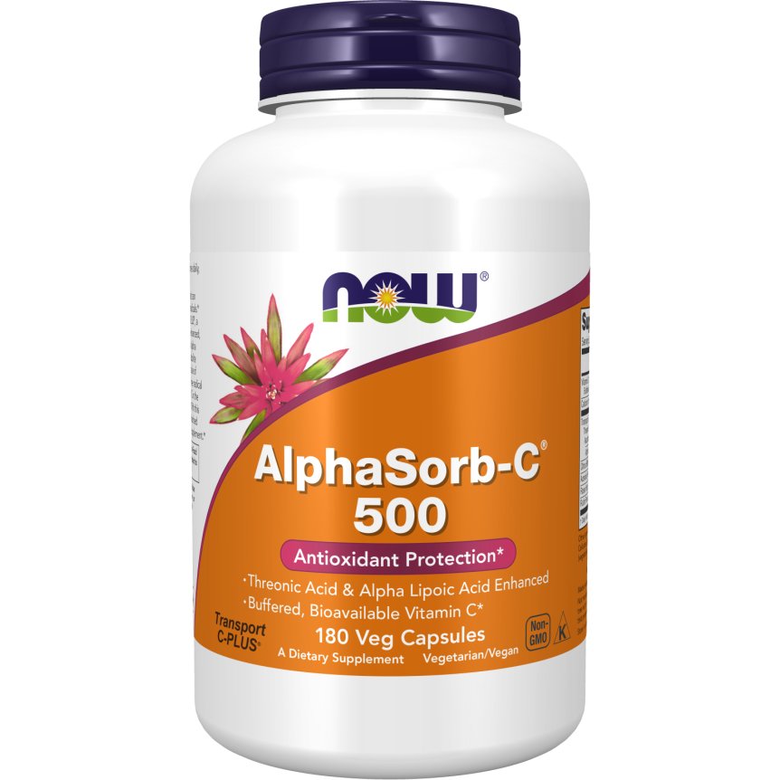 NOW Foods AlphaSorb - C 500 mg 180 vcaps Askorbinian Wapnia - Sklep Witaminki.pl