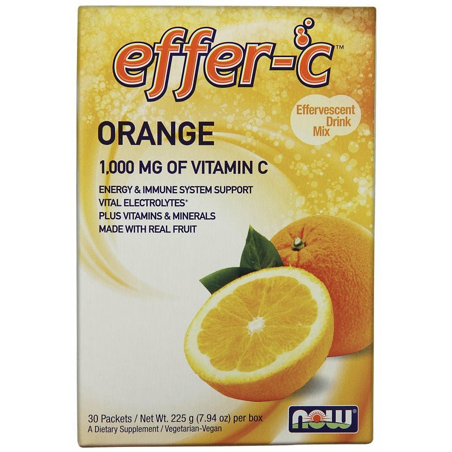 NOW Foods Effer - C Orange 30 packets Kompleks na odporność - Sklep Witaminki.pl