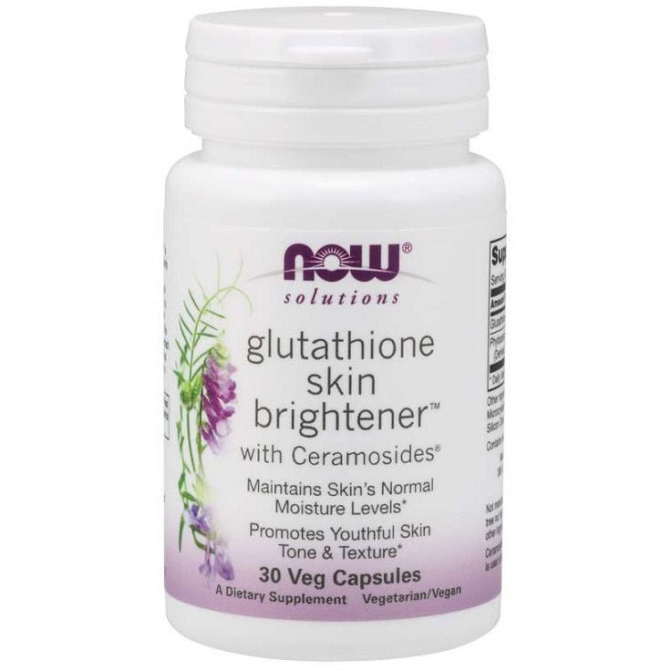 Witaminy i suplementy diety NOW Foods Glutathione Skin Brightener with Ceramosides 30 vcaps - Sklep Witaminki.pl