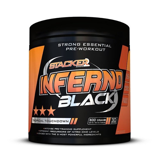 Witaminy i suplementy diety Stacker2 Europe Inferno Black Tropical Touchdown 300 g - Sklep Witaminki.pl