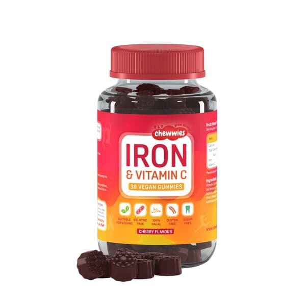 Chewwies Iron & Vitamin C 30 vegan gummies Cherry Żelazo - Sklep Witaminki.pl