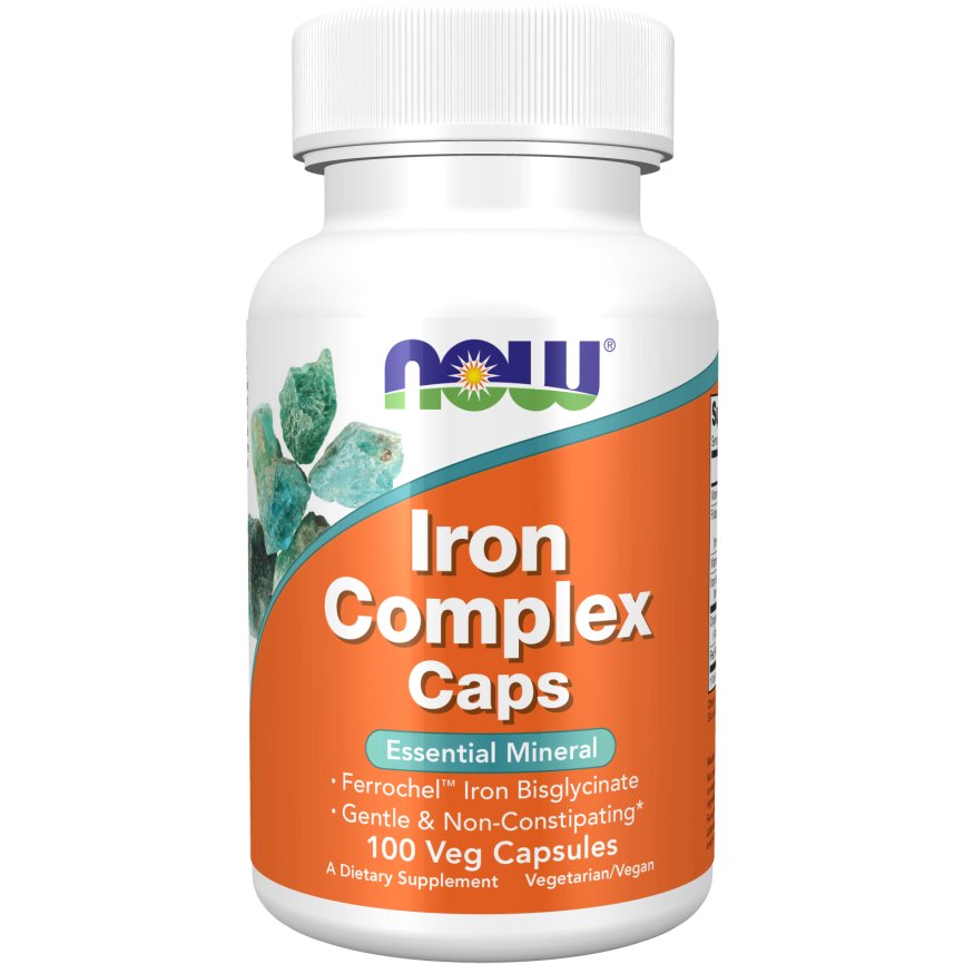 NOW Foods Iron Complex Caps Capsules 100 caps Żelazo - Sklep Witaminki.pl