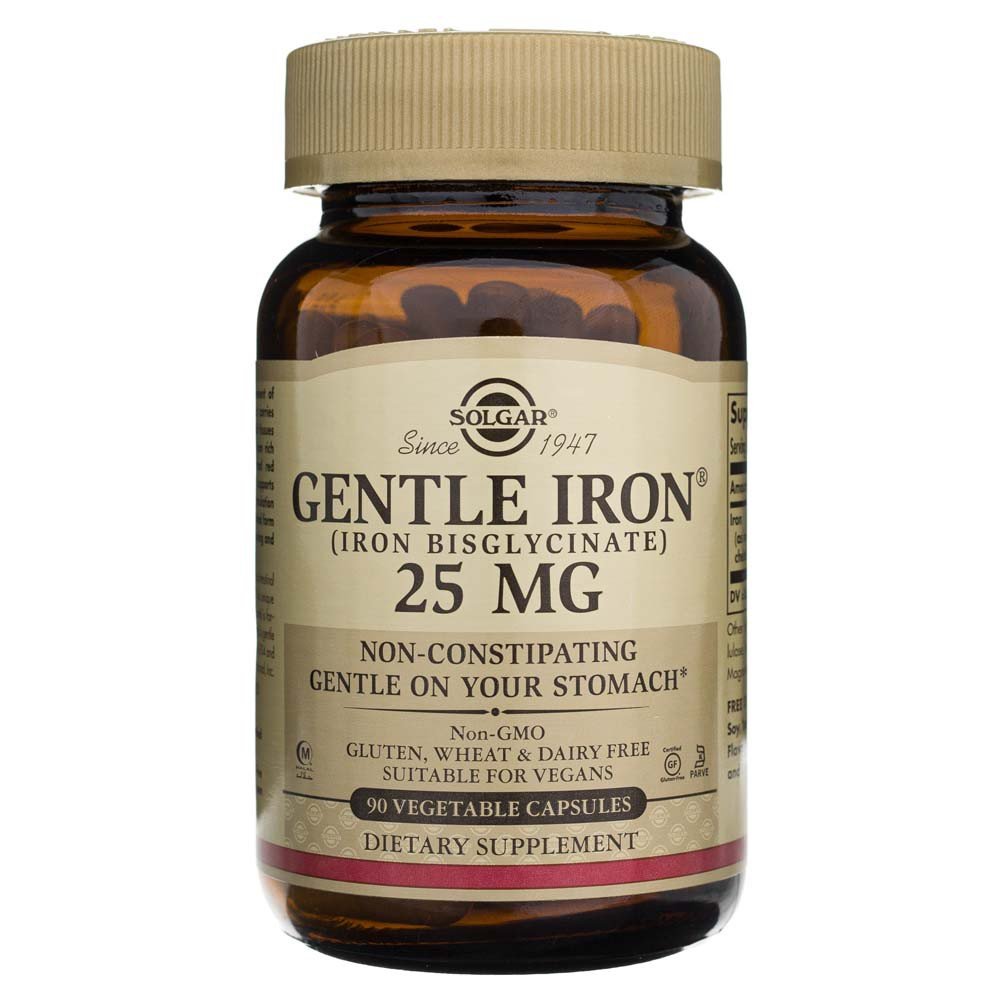 Solgar Gentle Iron chelat aminokwasowy 25 mg 90 caps Żelazo - Sklep Witaminki.pl
