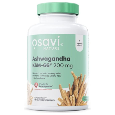 Ashwagandha Osavi Ashwagandha KSM-66 (Nature) 200 mg 180 vegan caps - Sklep Witaminki.pl