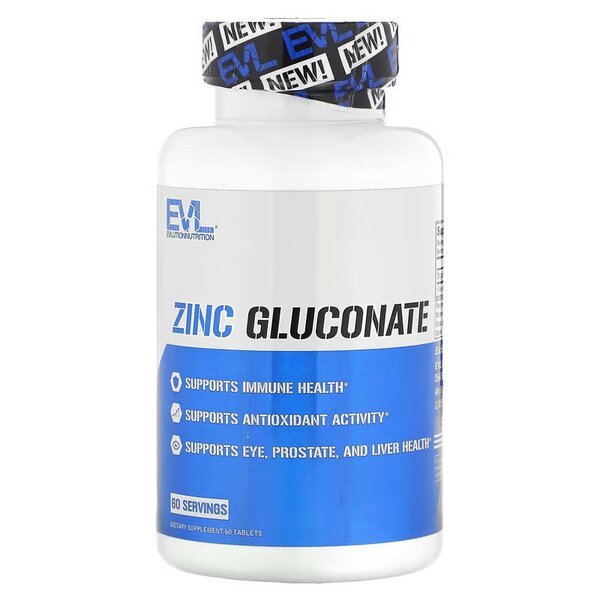 Cynk EVLution Nutrition Zinc Gluconate 60 tablets - Sklep Witaminki.pl