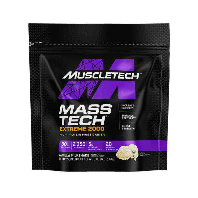 Gainer MuscleTech Mass-Tech Extreme 2000 Vanilla Milkshake 2720 g - Sklep Witaminki.pl