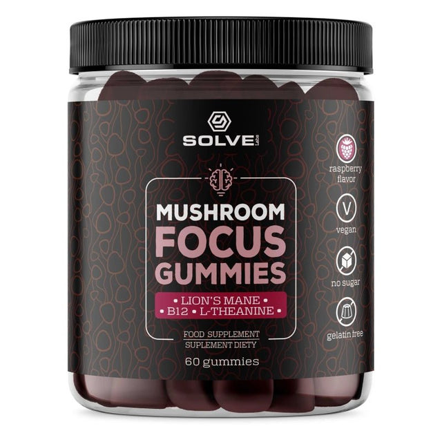 Kompleks Grzybów Solve Labs Mushroom Focus Gummies 60 gummies - Sklep Witaminki.pl
