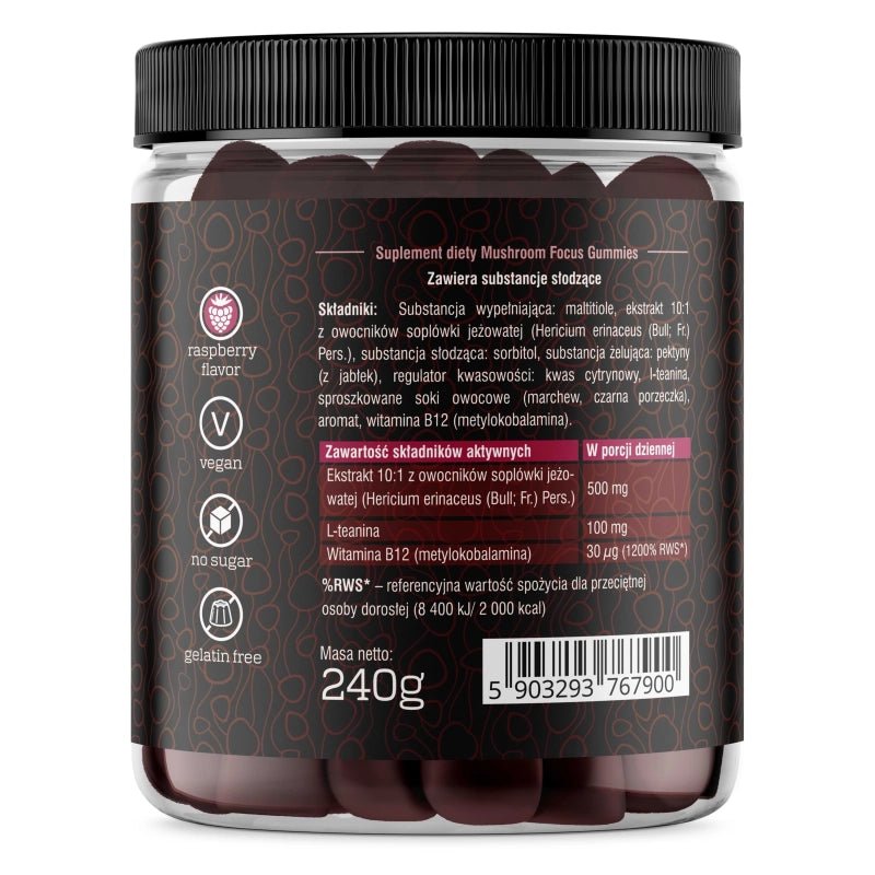 Kompleks Grzybów Solve Labs Mushroom Focus Gummies 60 gummies - Sklep Witaminki.pl