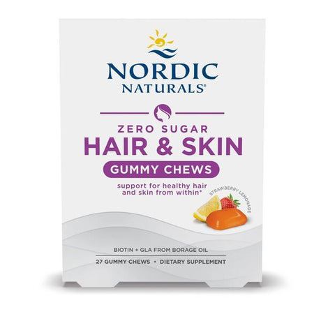 Kompleks na włosy, skórę i paznokcie Nordic Naturals Hair & Skin Gummy Chews Strawberry Lemonade 27 gummy chews - Sklep Witaminki.pl