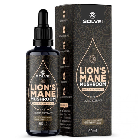 Lion's Mane Solve Labs Lion's Mane Mushroom Liquid Extract 60 ml - Sklep Witaminki.pl