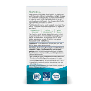 Nordic Naturals Algae DHA 60 softgels Kwasy Omega - 3 dla Wegan - Sklep Witaminki.pl