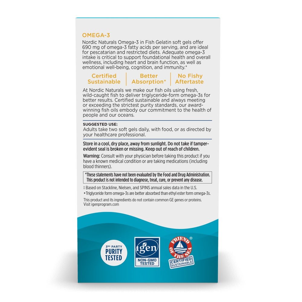 Nordic Naturals Omega - 3 Fish Softgels 60 softgels Cytryna Kwasy Omega - 3 - Sklep Witaminki.pl