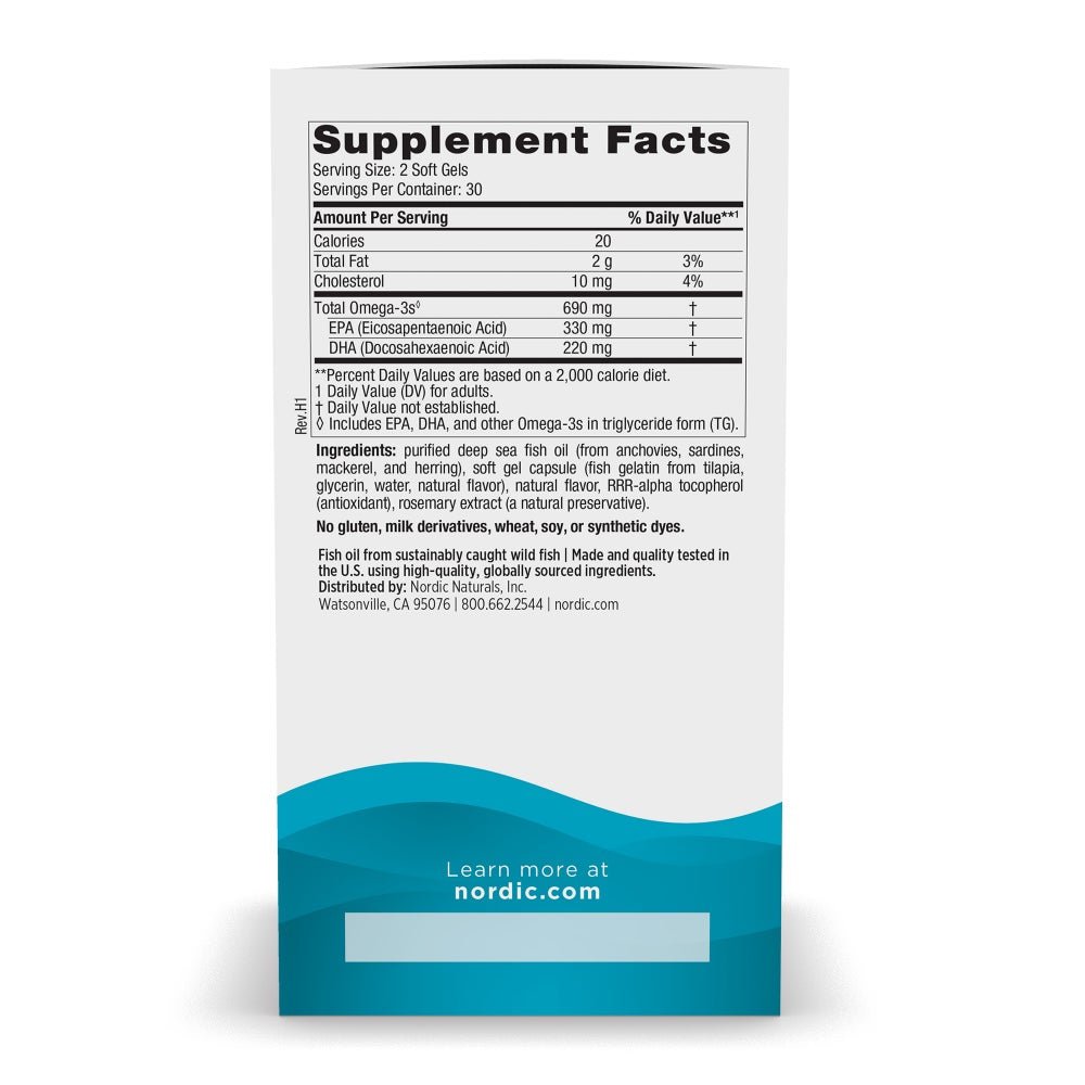 Nordic Naturals Omega - 3 Fish Softgels 60 softgels Cytryna Kwasy Omega - 3 - Sklep Witaminki.pl