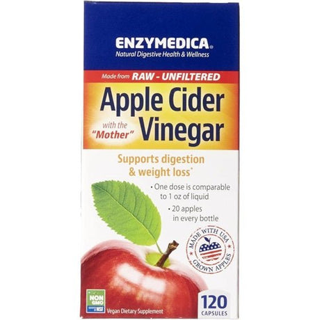 Ocet Jabłkowy Enzymedica Apple Cider Vinegar 120 caps - Sklep Witaminki.pl