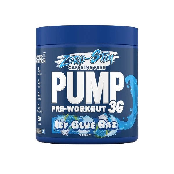 Pre-Workout Applied Nutrition Pump 3G Pre-Workout (Zero Stimulant) Icy Blue Raz 375 g - Sklep Witaminki.pl