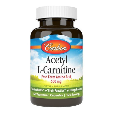 Acetyl L-Karnityna Carlson Labs Acetyl L-Carnitine 500mg 120 vcaps - Sklep Witaminki.pl