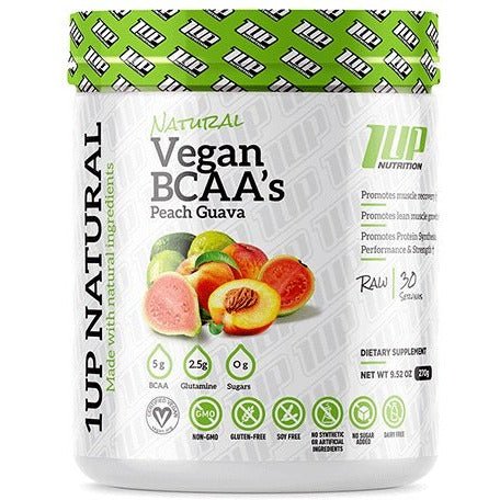 Aminokwasy BCAA 1Up Nutrition Natural Vegan BCAA + Glutamine Peach Guava 270 g - Sklep Witaminki.pl