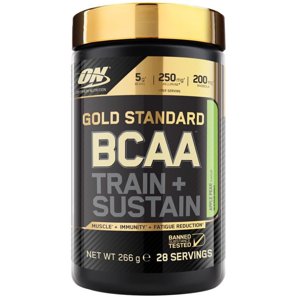 Aminokwasy BCAA Optimum Nutrition Gold Standard BCAA Train + Sustain Apple Pear 266 g - Sklep Witaminki.pl