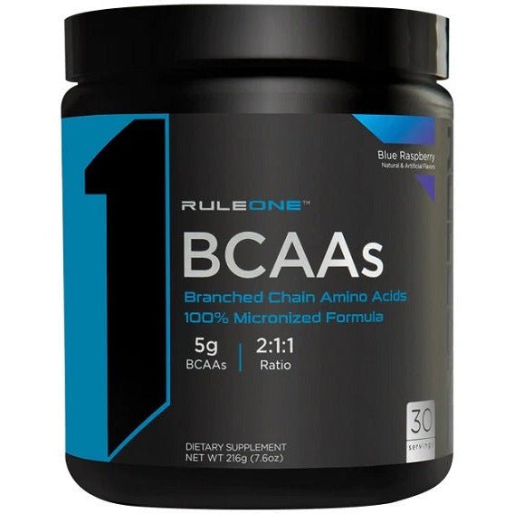 Aminokwasy BCAA Rule One BCAAs Blue Raspberry 216 g - Sklep Witaminki.pl