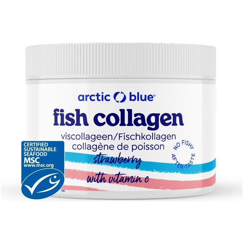 Arctic Blue Fish Collagen with Vitamin C 150 g Strawberry - Sklep Witaminki.pl