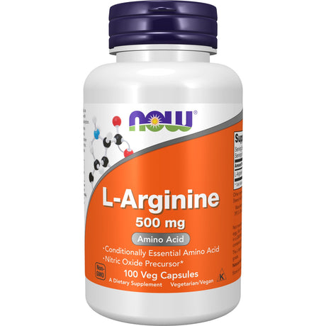 Arginina NOW Foods L-Arginine 500 mg 100 vcaps - Sklep Witaminki.pl