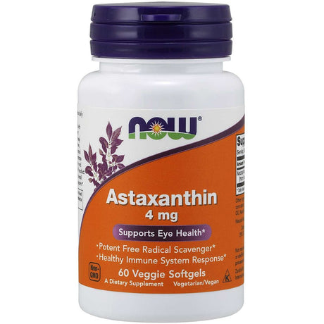 Astaksantyna NOW Foods Astaxanthin 4 mg 60 softgels - Sklep Witaminki.pl