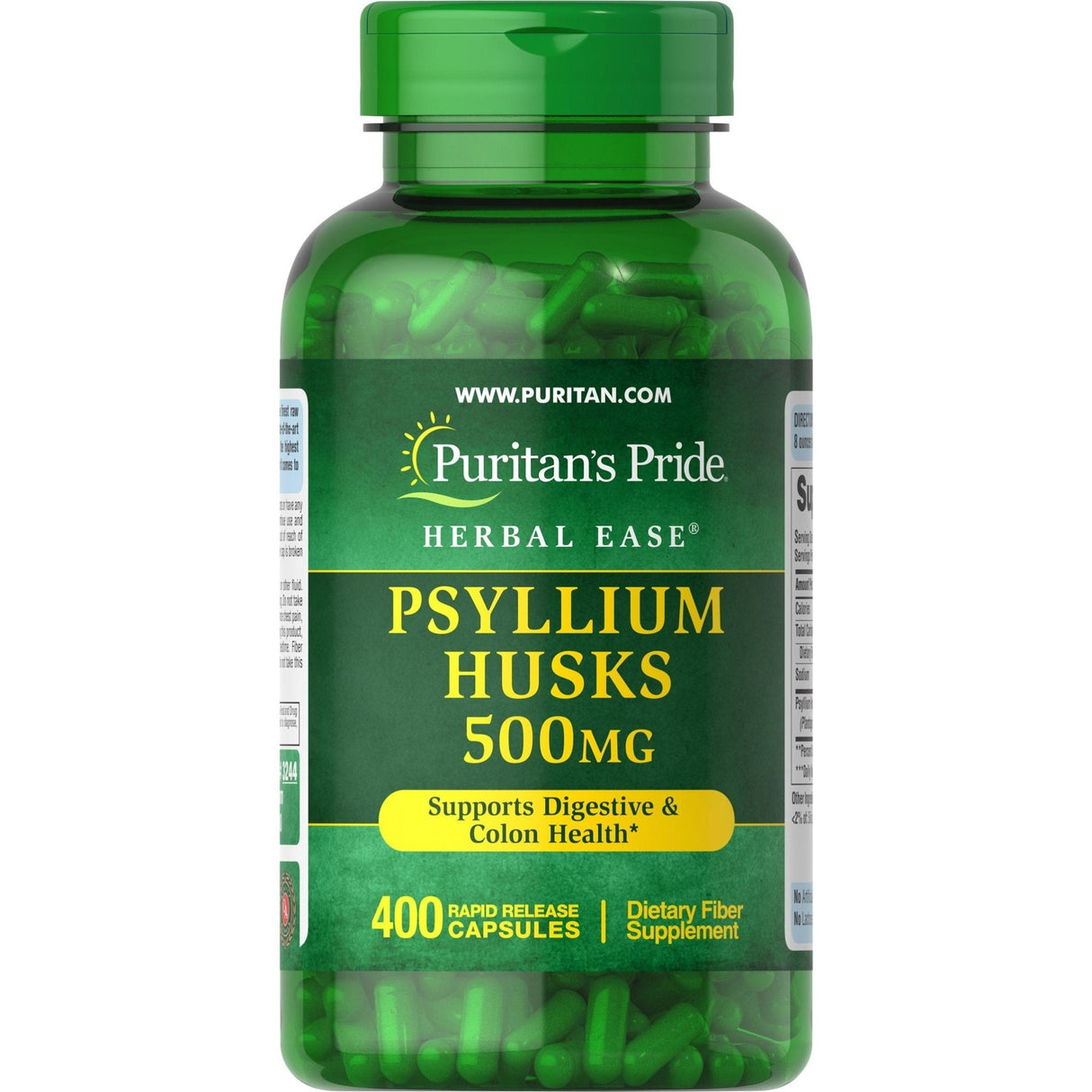 Babka Płesznik Puritan's Pride Psyllium Husks 500 mg 400 caps - Sklep Witaminki.pl