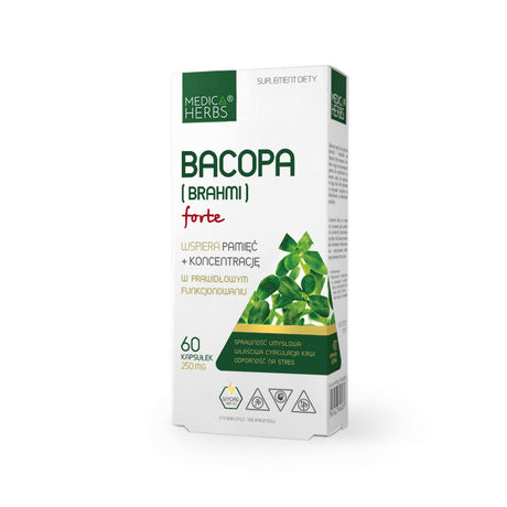 Bakopa Drobnolistna Medica Herbs Bacopa (Brahmi) Forte 60 caps - Sklep Witaminki.pl