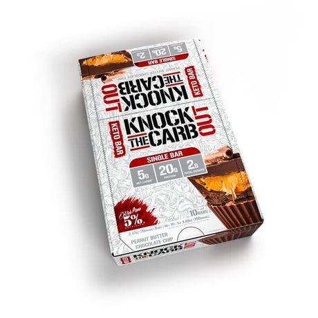 Baton proteinowy 5% Nutrition Knock The Carb Out 10 bars Peanut Butter Chocolate Chip - Sklep Witaminki.pl