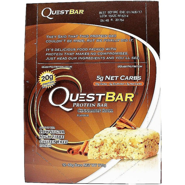 Baton proteinowy Quest Nutrition Quest Bar Cinnamon Roll 12 bars - Sklep Witaminki.pl