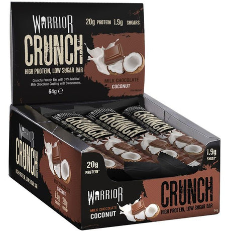Baton proteinowy Warrior Crunch Bar Milk Chocolate Coconut 12 bars - Sklep Witaminki.pl