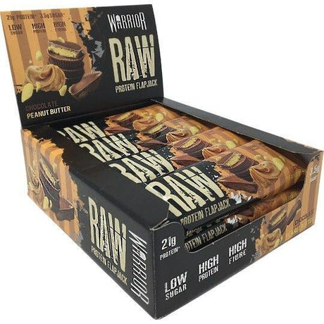 Baton proteinowy Warrior Raw Protein Flapjack Chocolate Peanut Butter 12 bars - Sklep Witaminki.pl