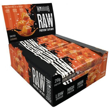 Baton proteinowy Warrior Raw Protein Flapjack Salted Caramel 12 bars - Sklep Witaminki.pl