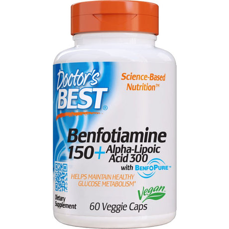 Benfotiamina Doctor's BEST Benfotiamine 150 + Alpha-Lipoic Acid 300 60 vcaps - Sklep Witaminki.pl