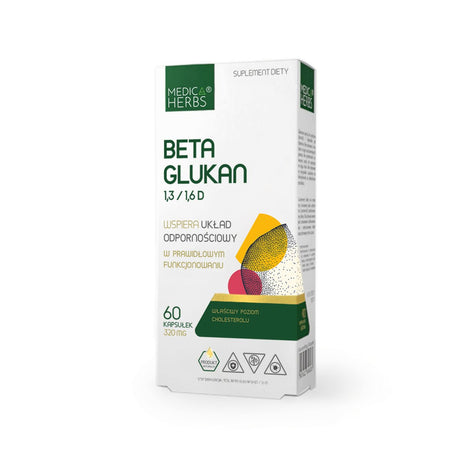 Beta-Glukan Medica Herbs Beta Glukan 1,3/1,6 D 60 caps - Sklep Witaminki.pl