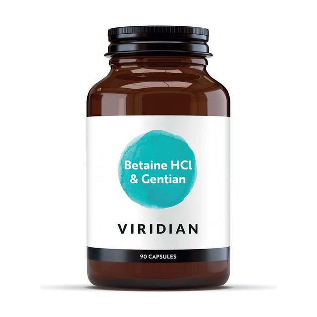Betaina Viridian Betaine HCl with Gentian Root 650mg 90 caps - Sklep Witaminki.pl