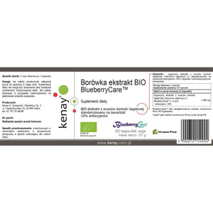 Borówka Kenay EKO Borówka ekstrakt BIO BlueberryCare™ 60 caps - Sklep Witaminki.pl