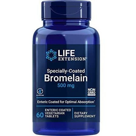 Bromelaina Life Extension Specially-Coated Bromelain 500 mg 60 enteric coated vegetarian tabs - Sklep Witaminki.pl