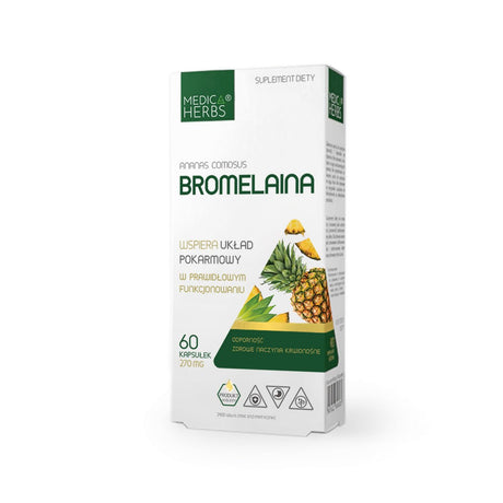 Bromelaina Medica Herbs Bromelaina 60 caps - Sklep Witaminki.pl