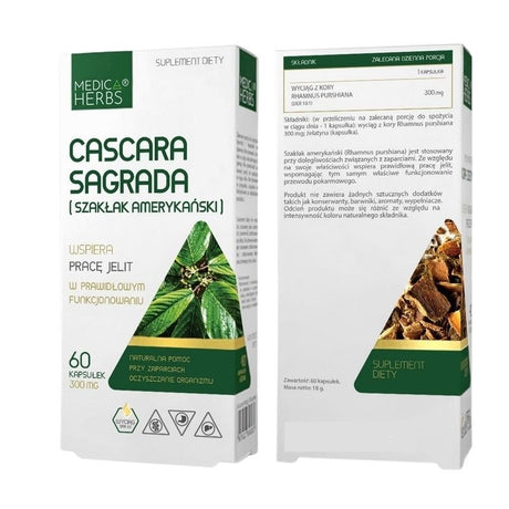 Cascara Sagrada Medica Herbs Cascara Sagrada 300mg 60 caps - Sklep Witaminki.pl