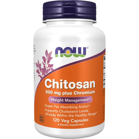 Chitosan NOW Foods Chitosan 500 mg Plus Chromium 120 vcaps - Sklep Witaminki.pl